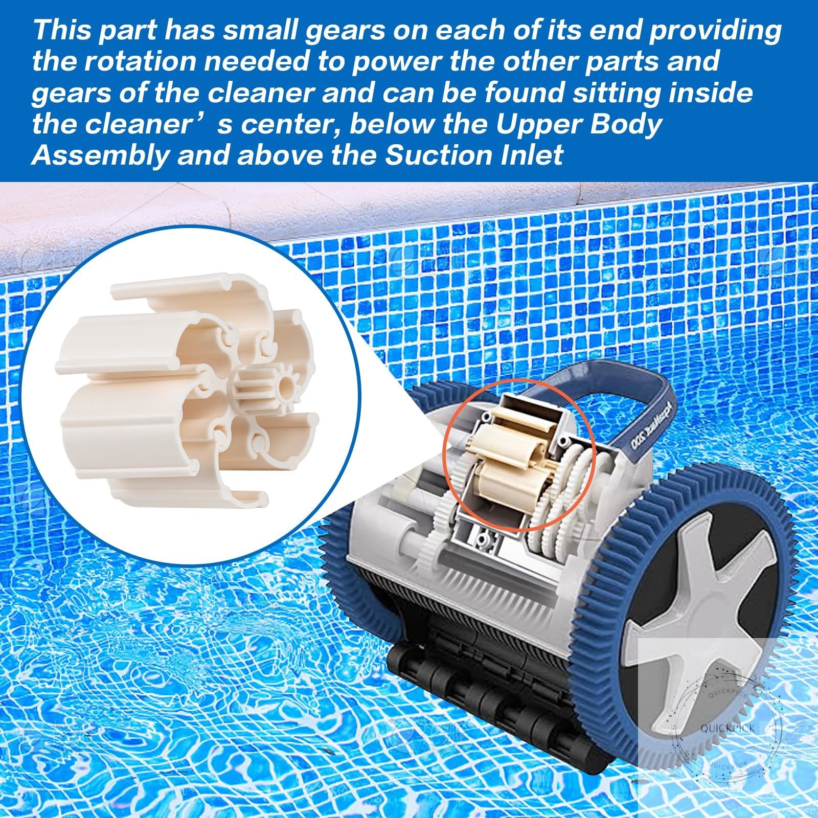 PVXH038SA Pool Cleaner Vacuum Impeller with 6 Vane Kit,for Hayward Automatic
