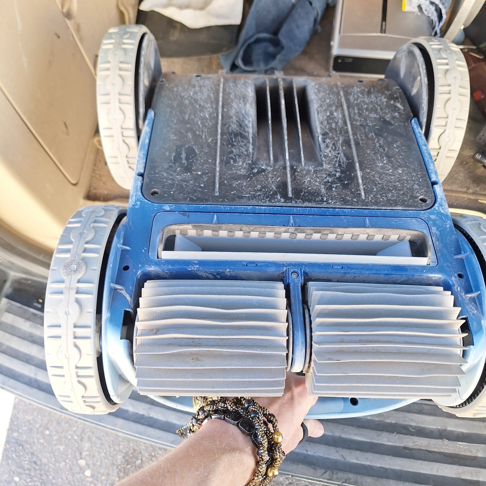 The Polaris 9650iQ Sport 4WD Robotic Pool Cleaner No Remote Control Or Cord