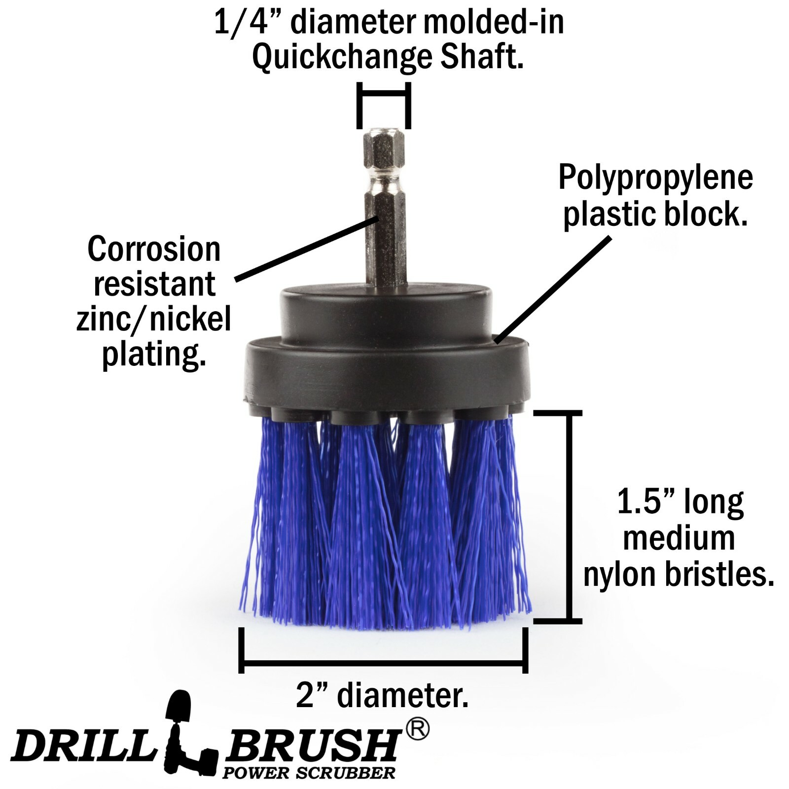 Drillbrush Scrub Brush – Pool, Spa, Hot Tub – Sliding Glass Shower Door Tracks