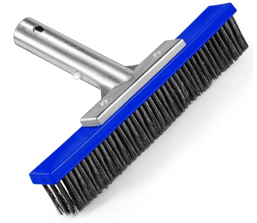 Best Heavy Duty Pool Brush Head，10-inch Metal Pool Brushes Head with Stainless