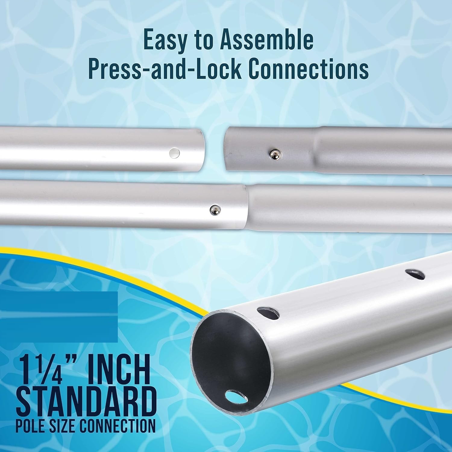 10.5 Ft Telescopic Pool Pole Aluminum Adjustable Skimmer Net Vacuum Handle