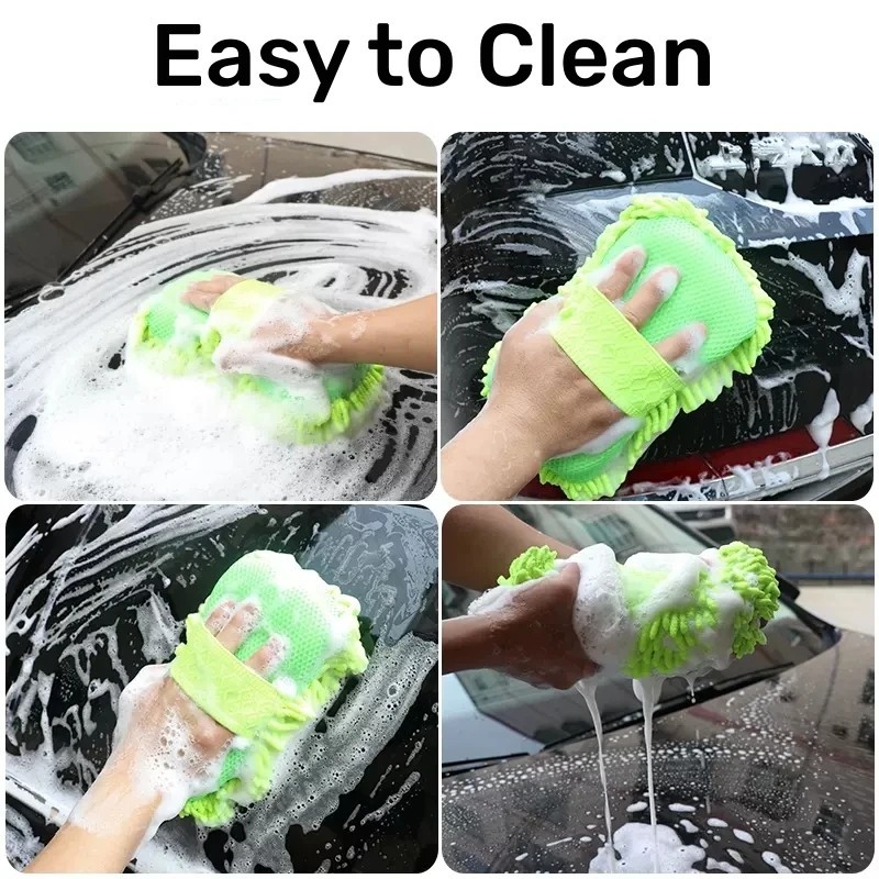 Microfiber Car Washer Sponge Cleaning Car Care Detailing Brushes Washing Towel