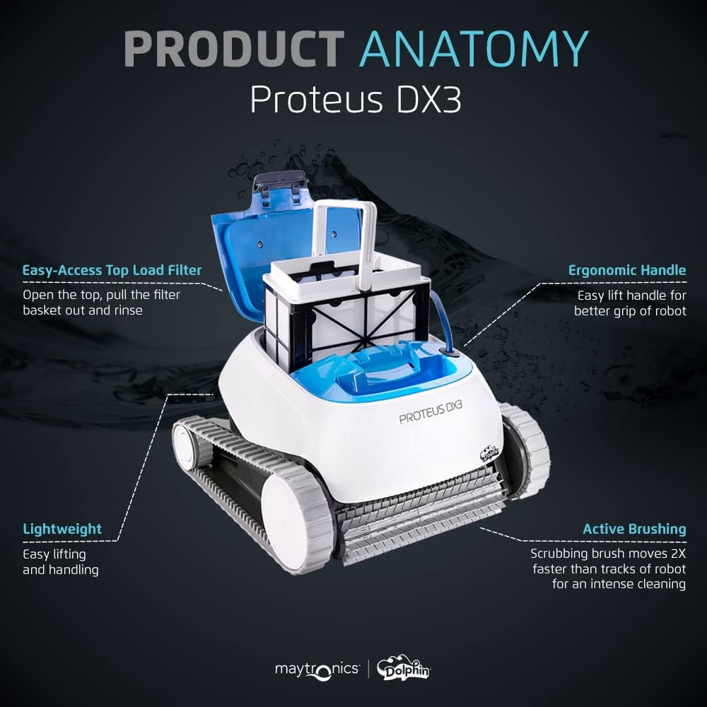 Proteus DX3 Robotic Pool Vacuum Cleaner for In-Ground Pools 33 FT Max