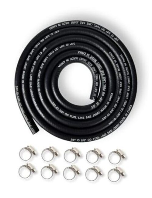 Fuel Line Hose 3/8 inch Gas Line Hose Rubber NBR SAE 30R7 6FT for 6 Feet