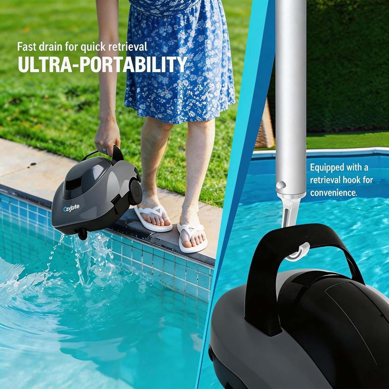Robotic Pool Cleaner, Cordless Pool Vacuum with Powerful Suction