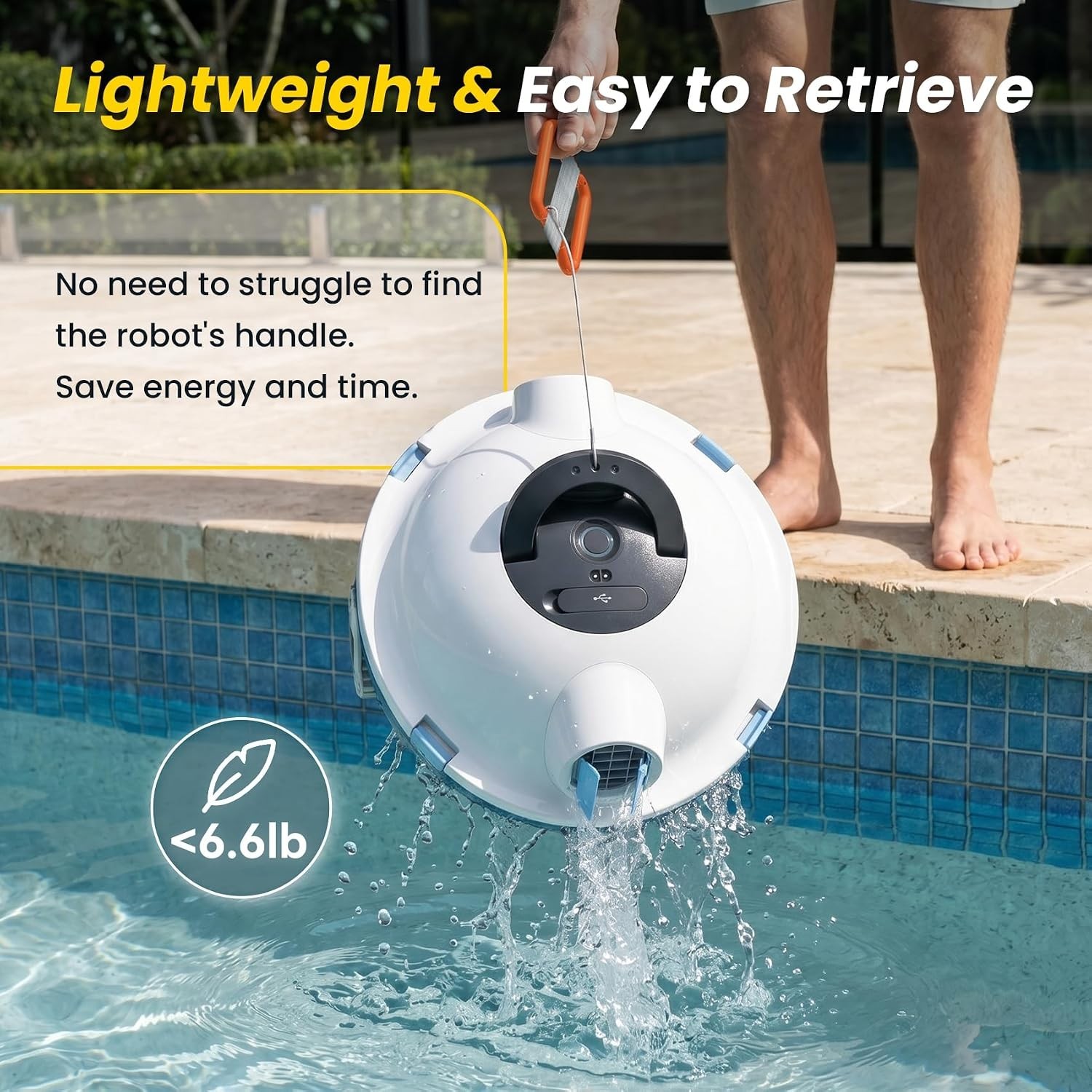 Cordless Robotic Pool Cleaner – 120 Mins Runtime & Powerful Suction for Easy …