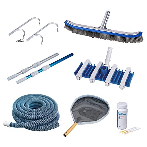 Deluxe Pool Maintenance Kit for In Ground Pool – Includes 15-ft Telepole, 40