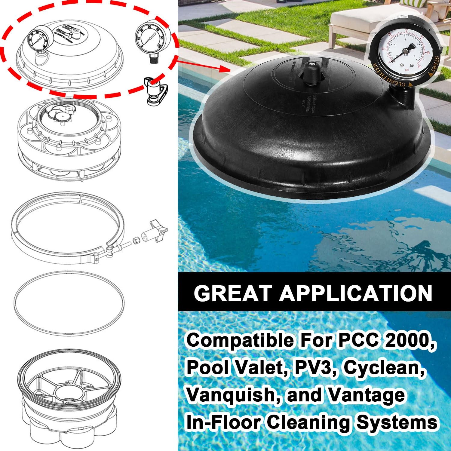 005-302-4300-03 Replace for Paramount Water Valve Top Dome Complete Assembly