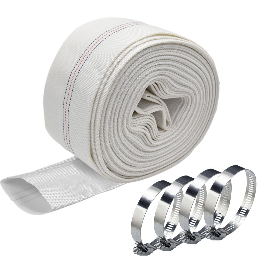 3&Prime; Agricultural Grade PVC Lay Flat Discharge Hose 100&prime; Backwash Drain Hose