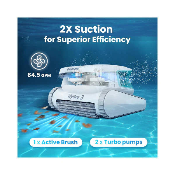 Chasing 200-min Hydro 3 Cordless Robotic Pool Cleaner | Roller Brush Cleaning