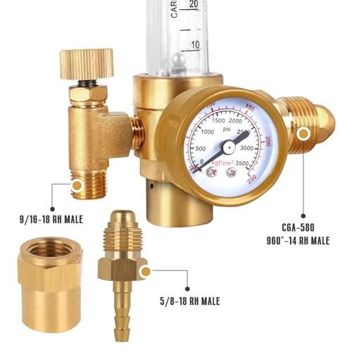 BO WELD Argon CO2 Regulator Flow Meter Gas Regulator Gas Regulator with Hose