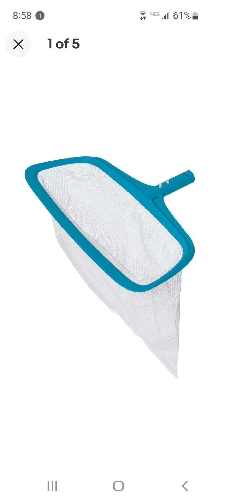 U.S. Pool Supply Pool Leaf Rake with Deep Net Bag & EZ Clip Handle~Free Shipping