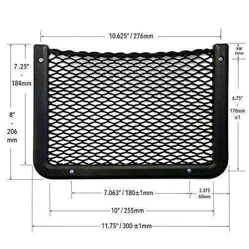 Framed Stretch Mesh Net Pocket for Auto, RV, or Home 8 inches x 11.625 inches
