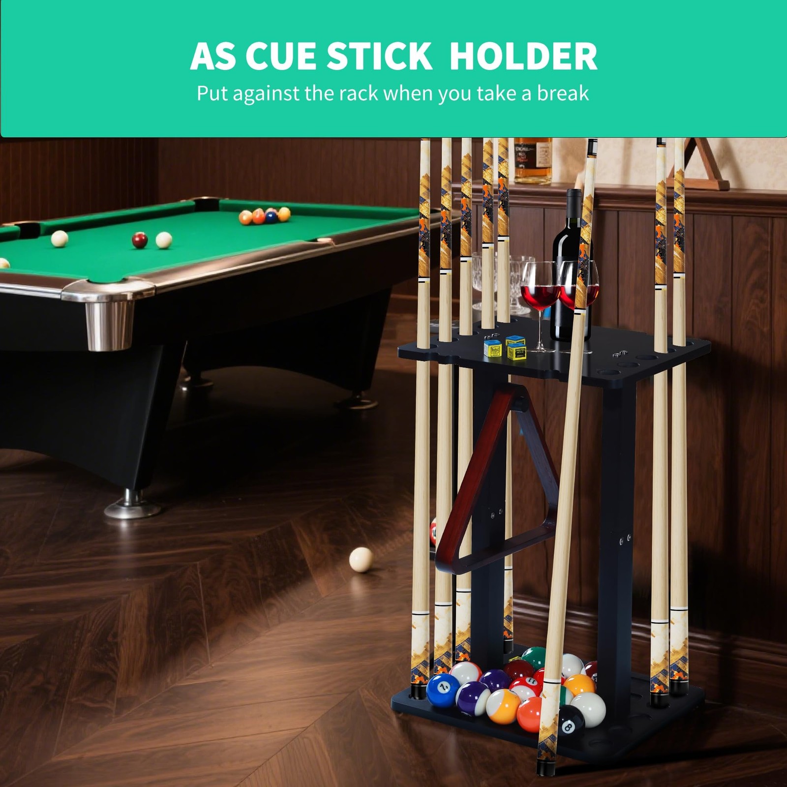 Pool Stick Holder-Pool cue holder floor stand with multiple storage designs ,…