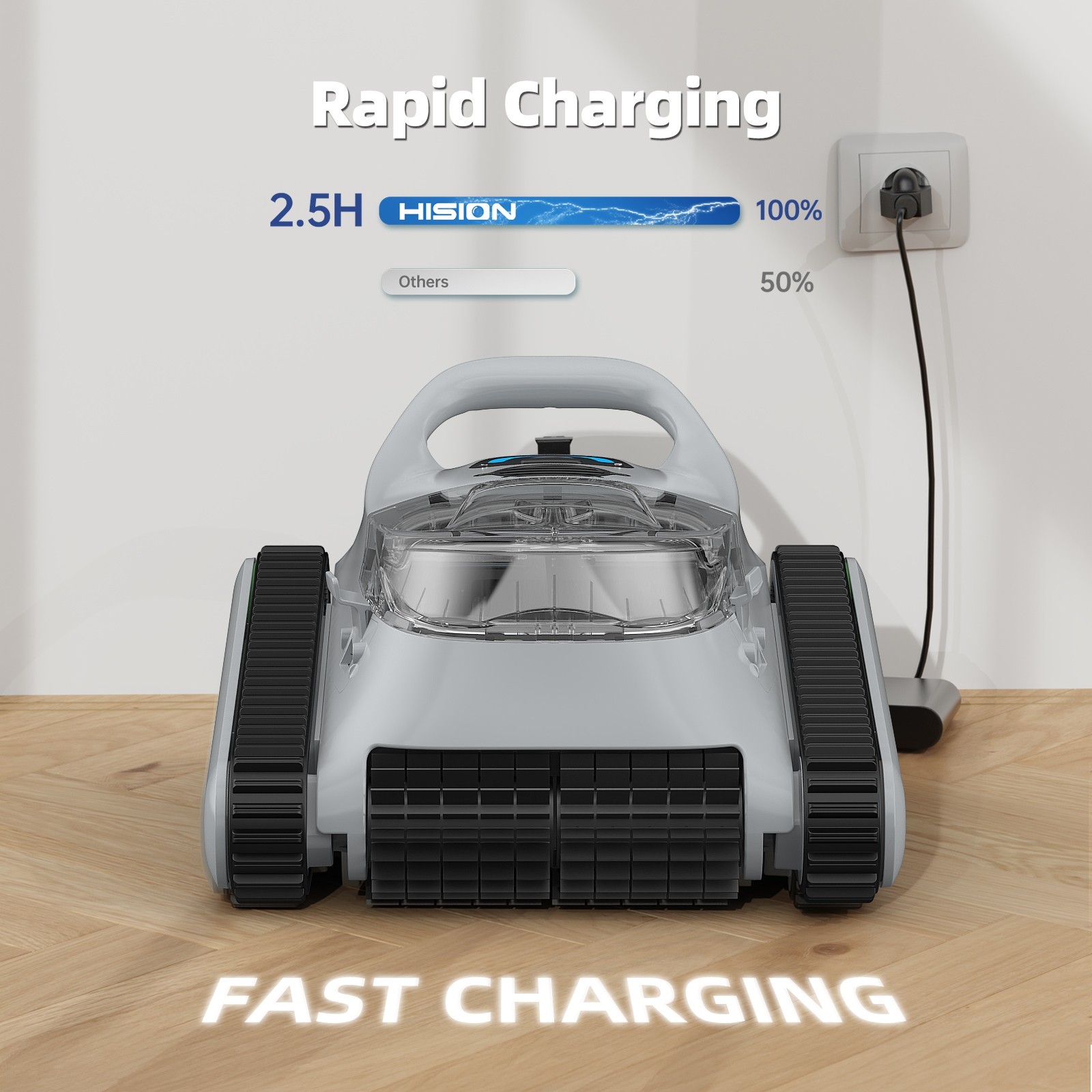 Robotic Pool Cleaner Pool Vacuum Cordless Wall Climbing for Above Inground Pools