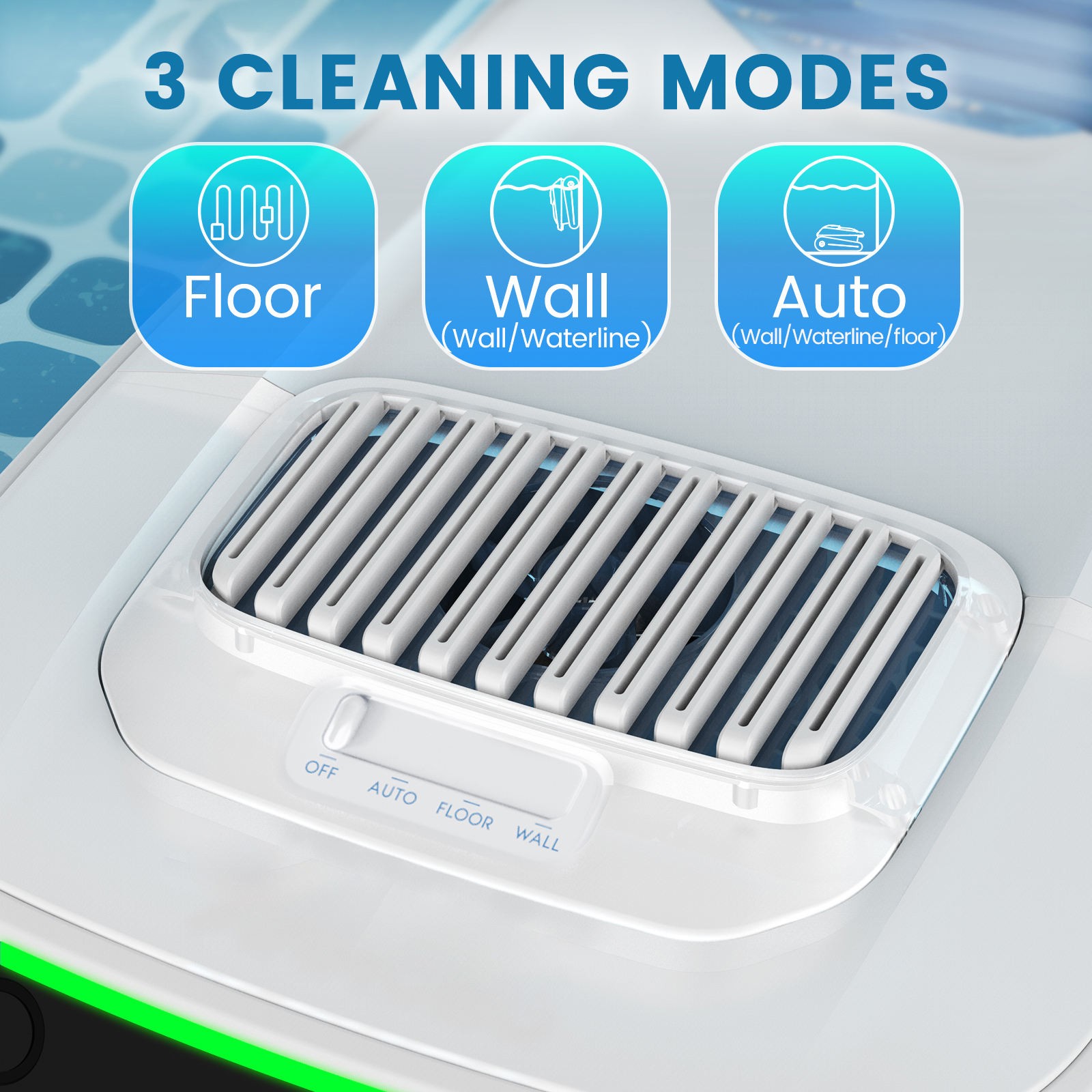 Cordless Robotic Pool Cleaner Wall Climbing Floor Waterline 120Min 4L Filter