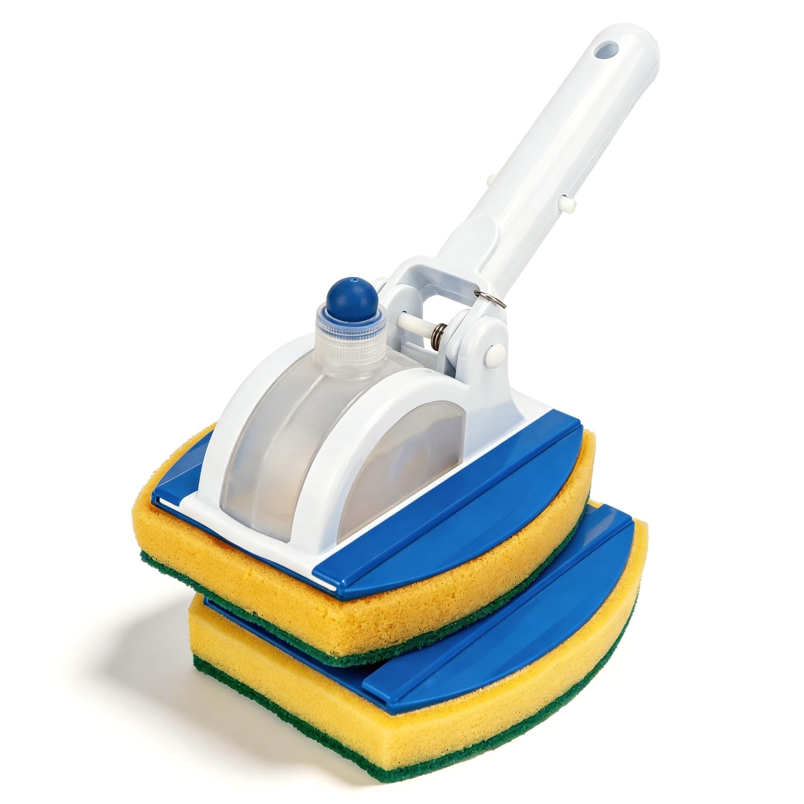 Handheld Pool Scrub Brush with Replacement Sponge for Tile, Grout, and Spas