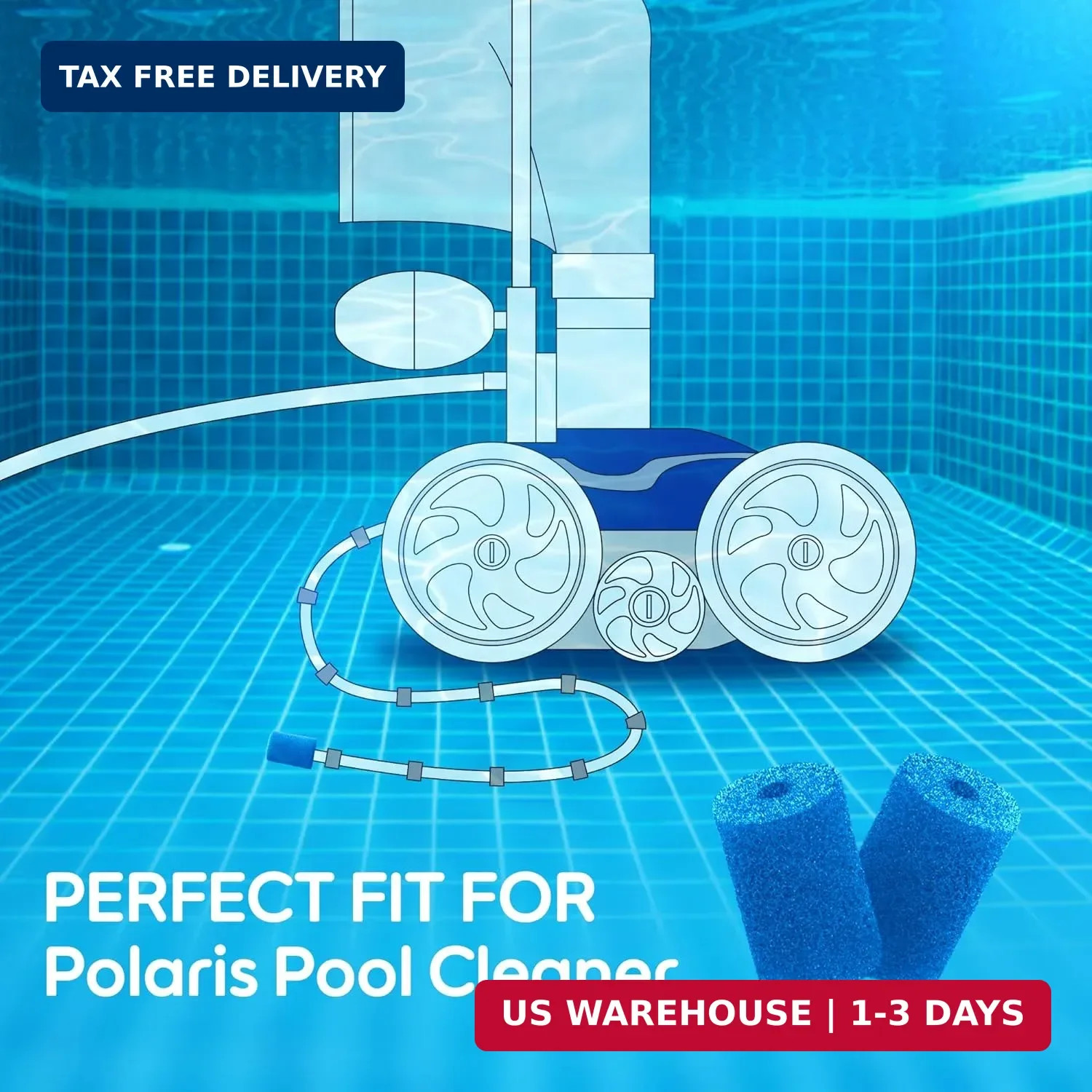 for Polaris Pool Cleaner Parts, 12 Pack Sweep Hose Tail Scrubbers Replacement fo