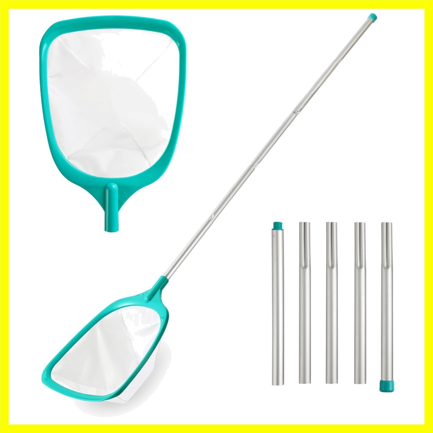 Pool Skimmer – Pool Skimmer Net with 5 Aluminum Pole Sections 67 », Skimmer N…