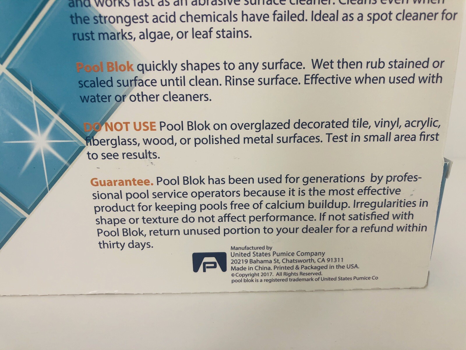 Floating Pool Blok Pumice Stone for Pool Spa Tile Concrete Cleaning 6×1.5×1.5 in