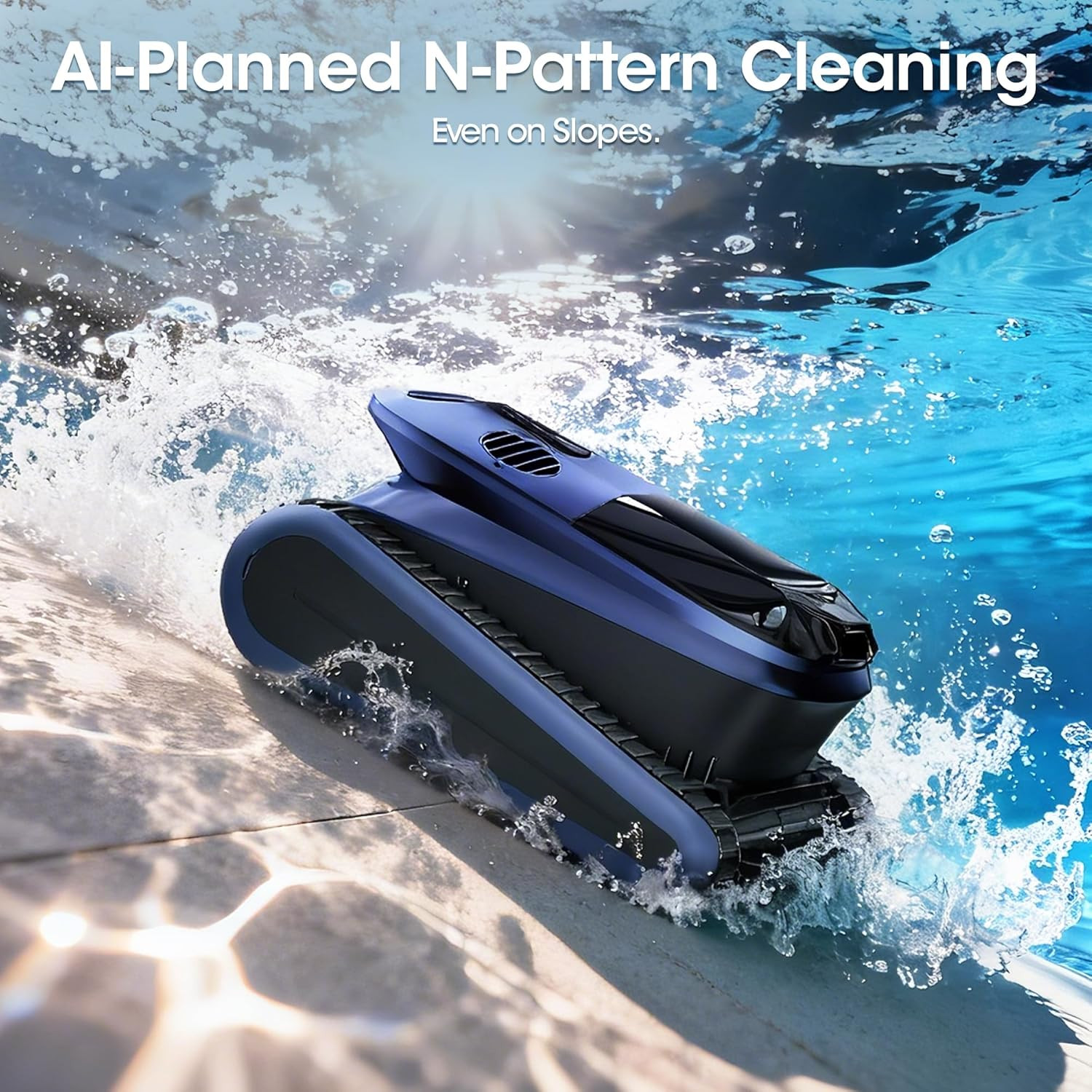 2026 Pool Vacuum Robot – AI Navigation, 360° Cleaning, 4 Modes, 3.5H Battery