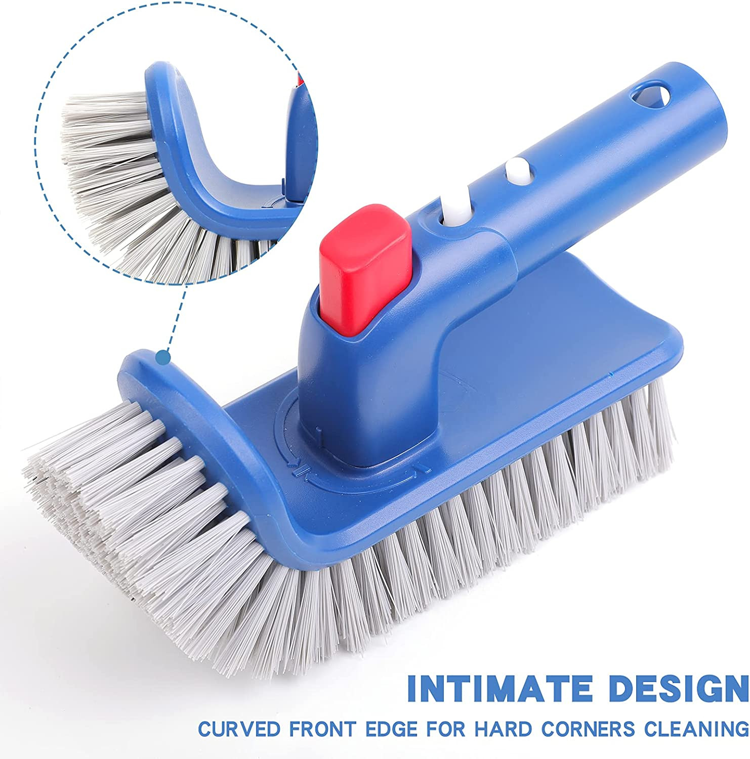 Pool Brush Head for Cleaning Walls,Steps & Corners,Rotatable Hand Scrub Brushes,