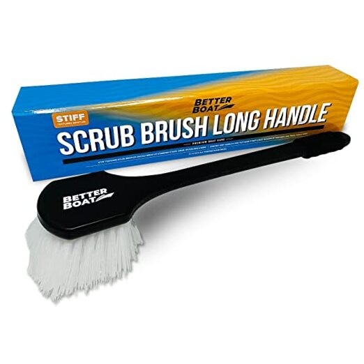 Stiff Hand Scrub Brush, Large Handle Heavy Duty Tire and Wheel Long Handle