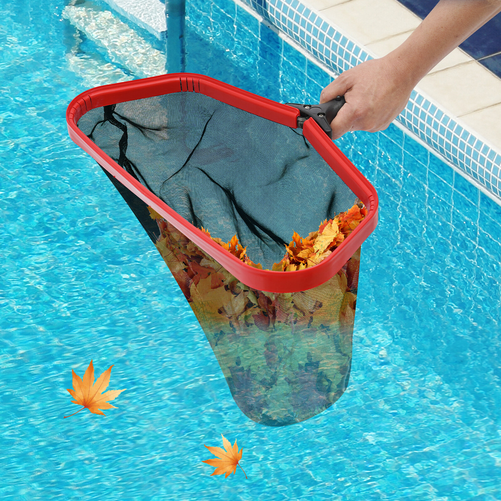 19&Prime; Swimming Pool Leaf Skimmer Net, Heavy Duty Aluminum Frame, Fast Cleaning