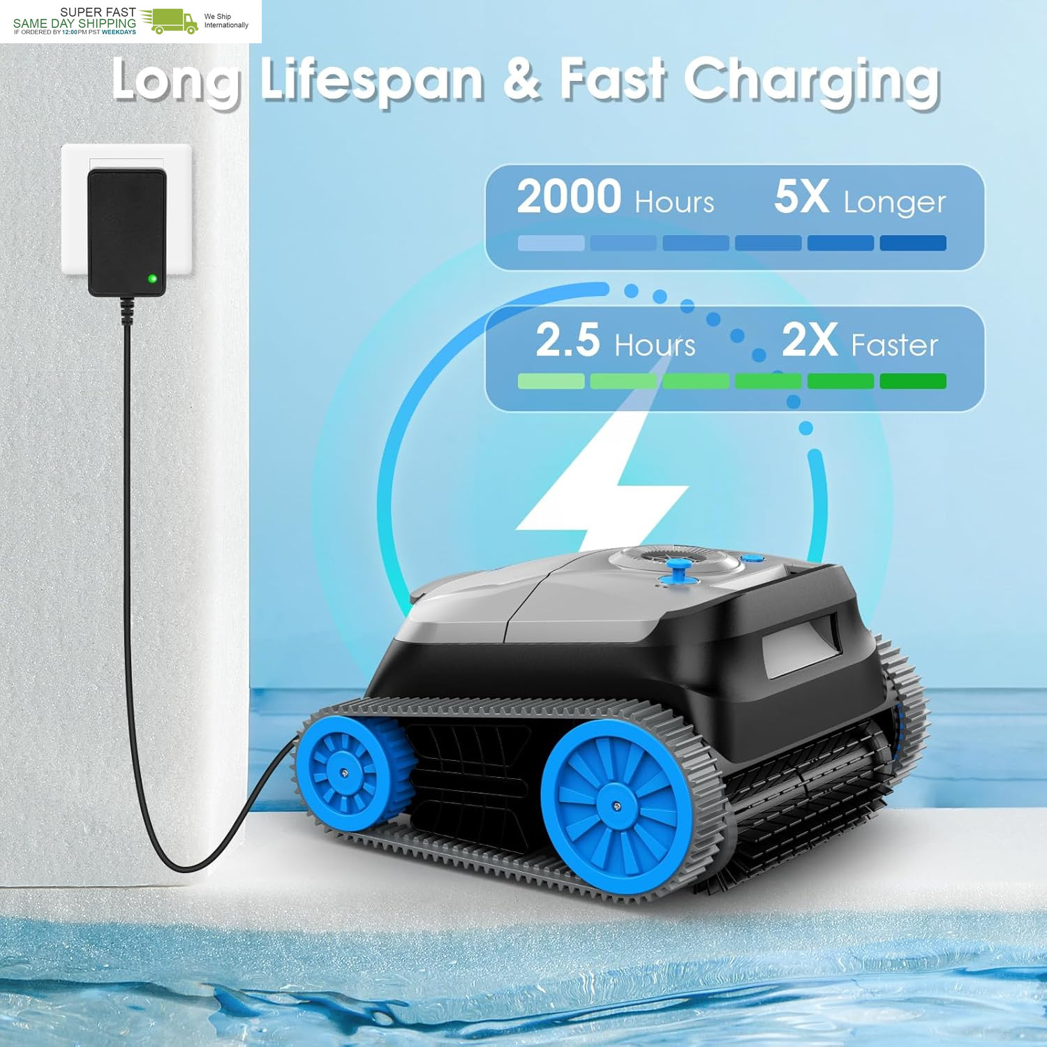 Cordless Pool Vacuum for Inground Pools, Dual-Motor Turbine System, Robotic Pool