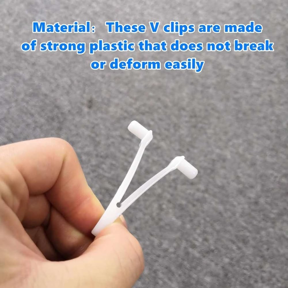 12Pcs Pool Brush Clips Plastic Pool Pole Clips Perfect V Pool Clips Pool Butt…