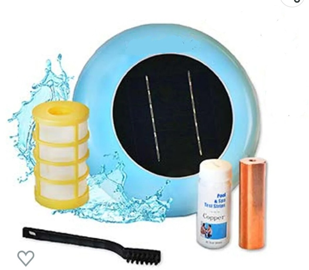New US Pool Ionizer Solar Powered Kills Algae Reduce Chlorine NO MORE GREEN $180
