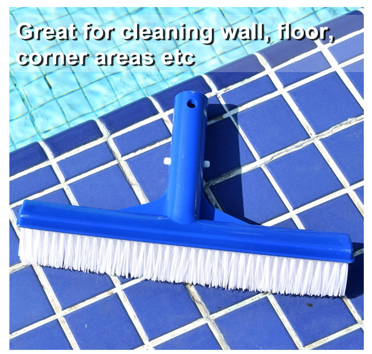 CREPRO Pool Brush, Durable Nylon Brush with Strong Connector 10&Prime; Wide B