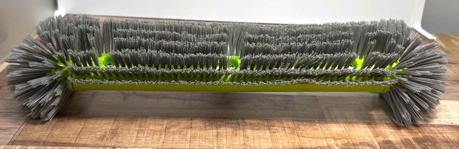 Large Pool Heavy-Duty Floor & Corner Brush With Gray Bristles & Green Handle