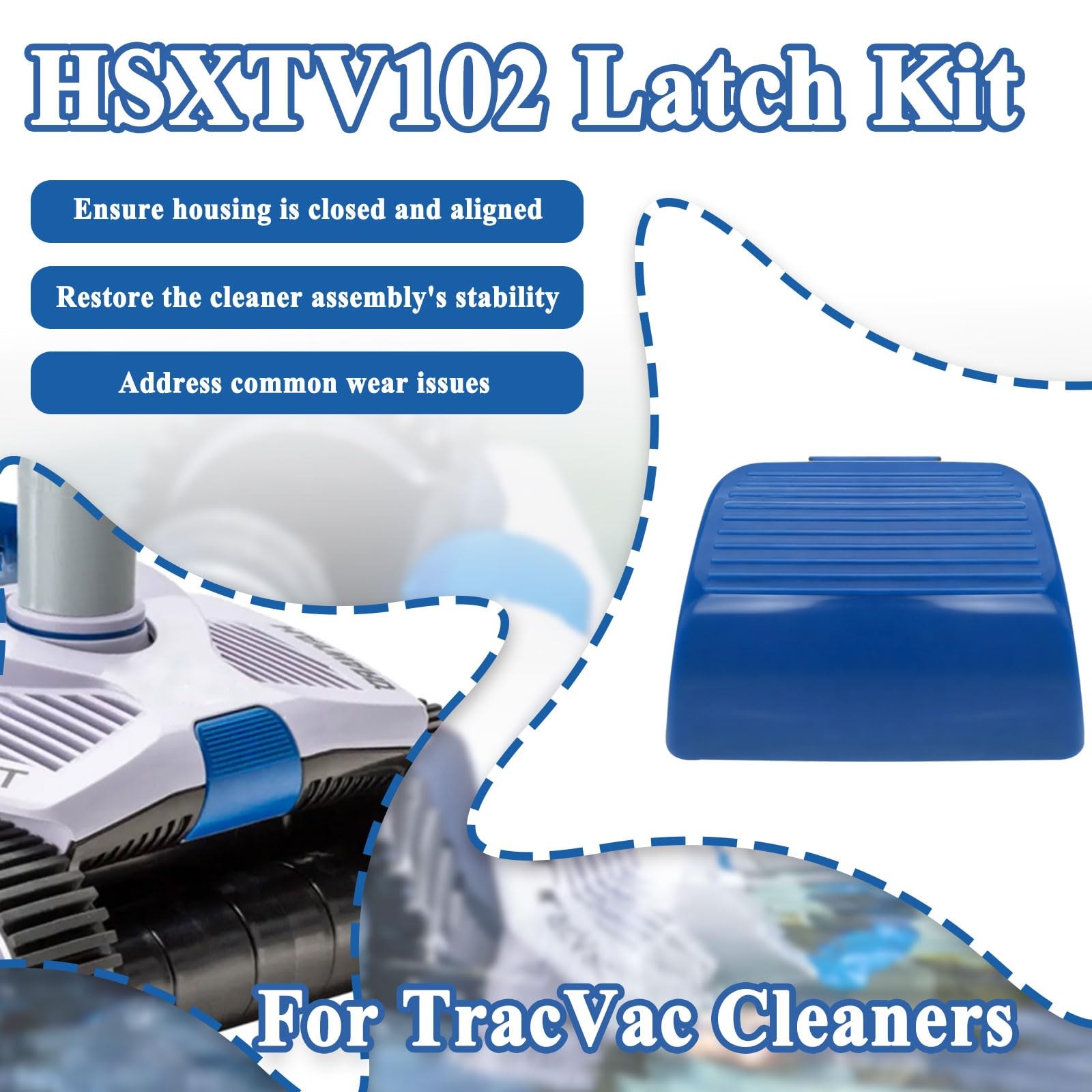 Latch Kit Replacement for TracVac Suction Cleaner Housing – 2 Pcs Blue
