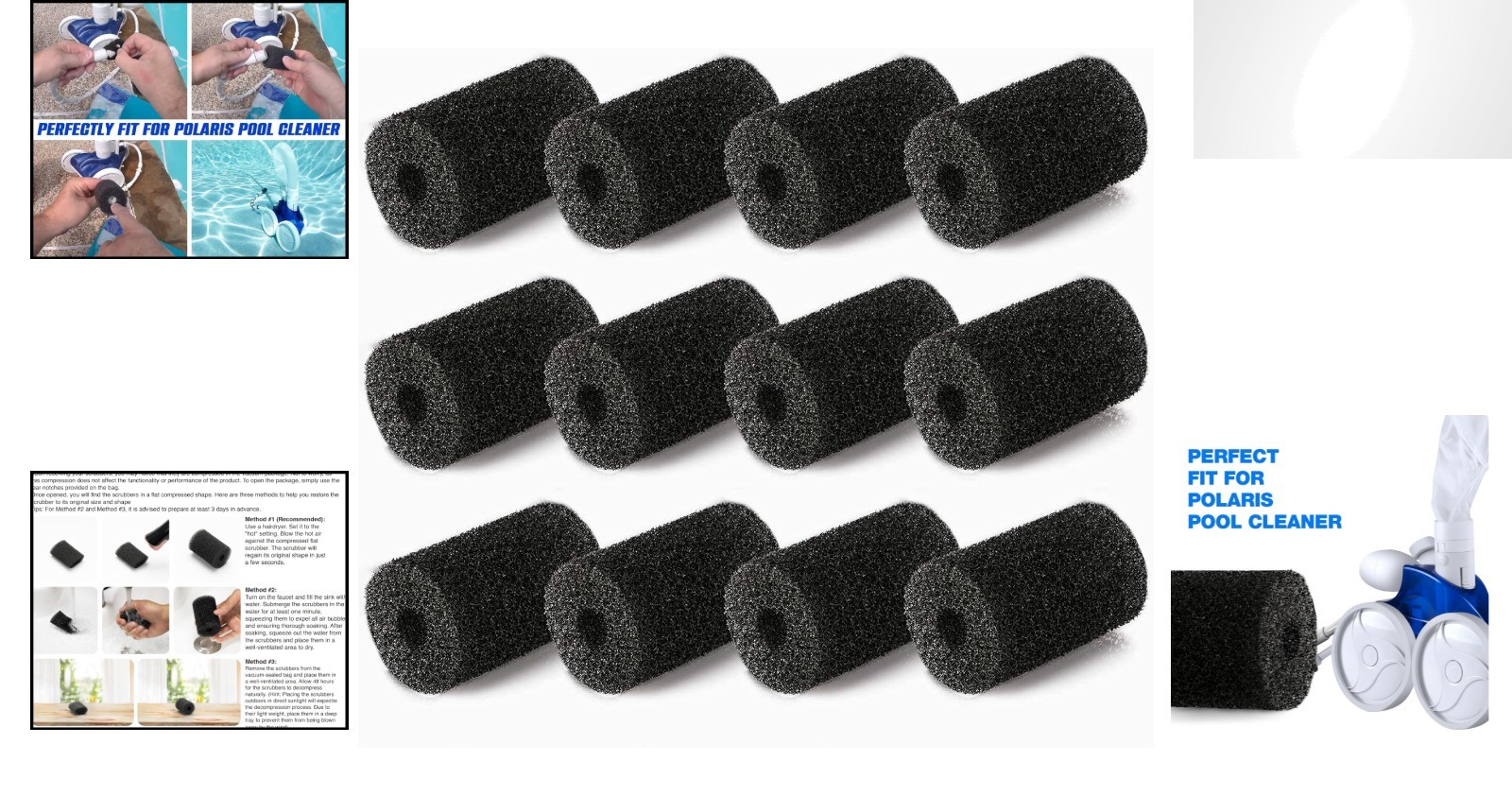 Versatile 12 Pack Tail Scrubbers – Compatible with Polaris Pool Cleaners
