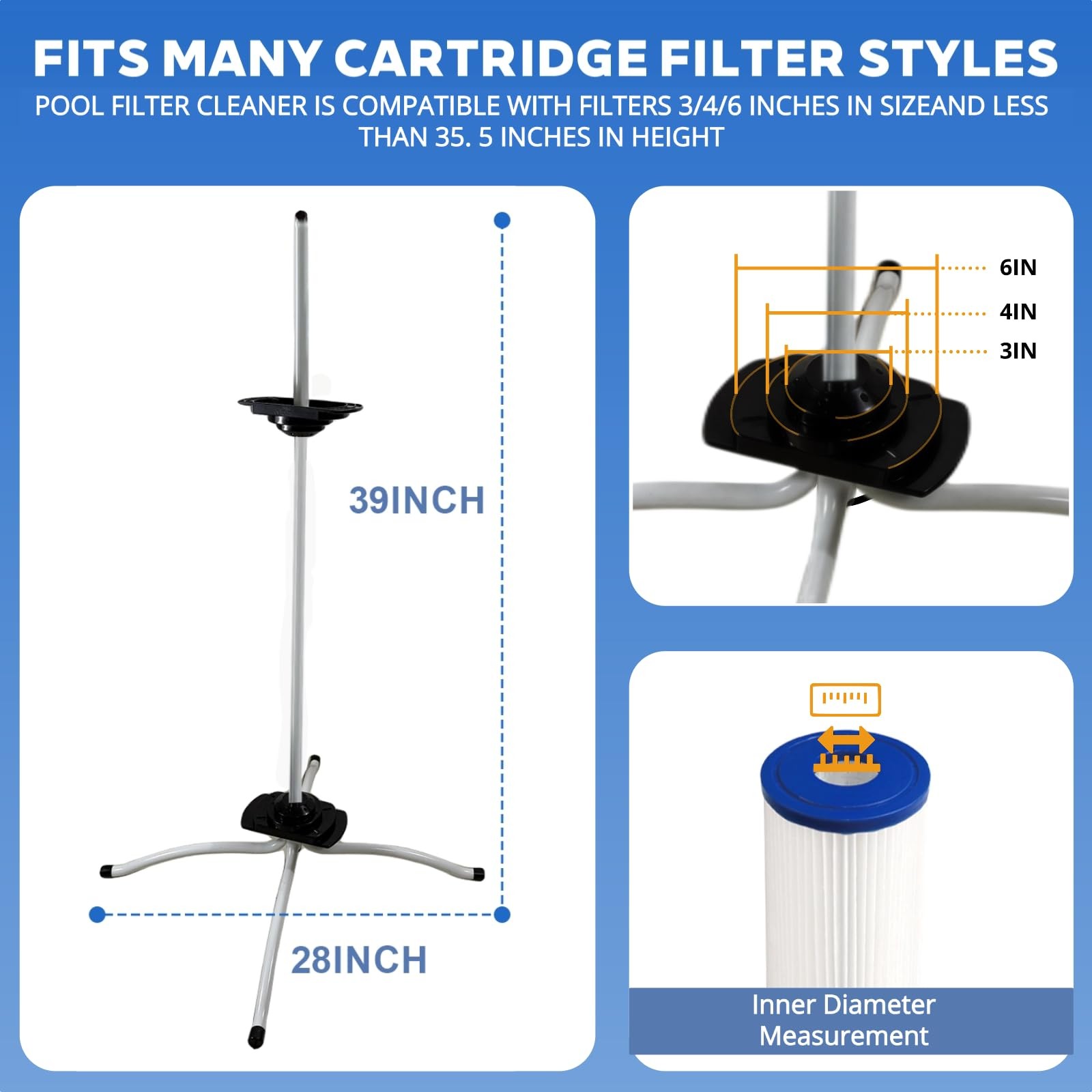 Yardova Pool Filter Cleaning Stand Upright Stand For Cartridge Filters Smooth