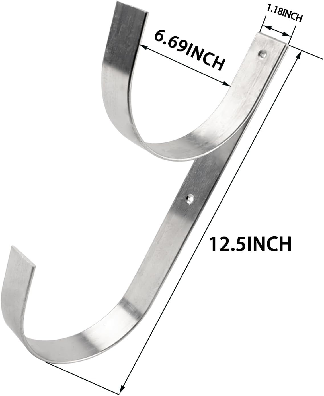 2 Pcs Set Wide Pool Pole Hangers Heavy Duty Silver Aluminium Holder with Screws