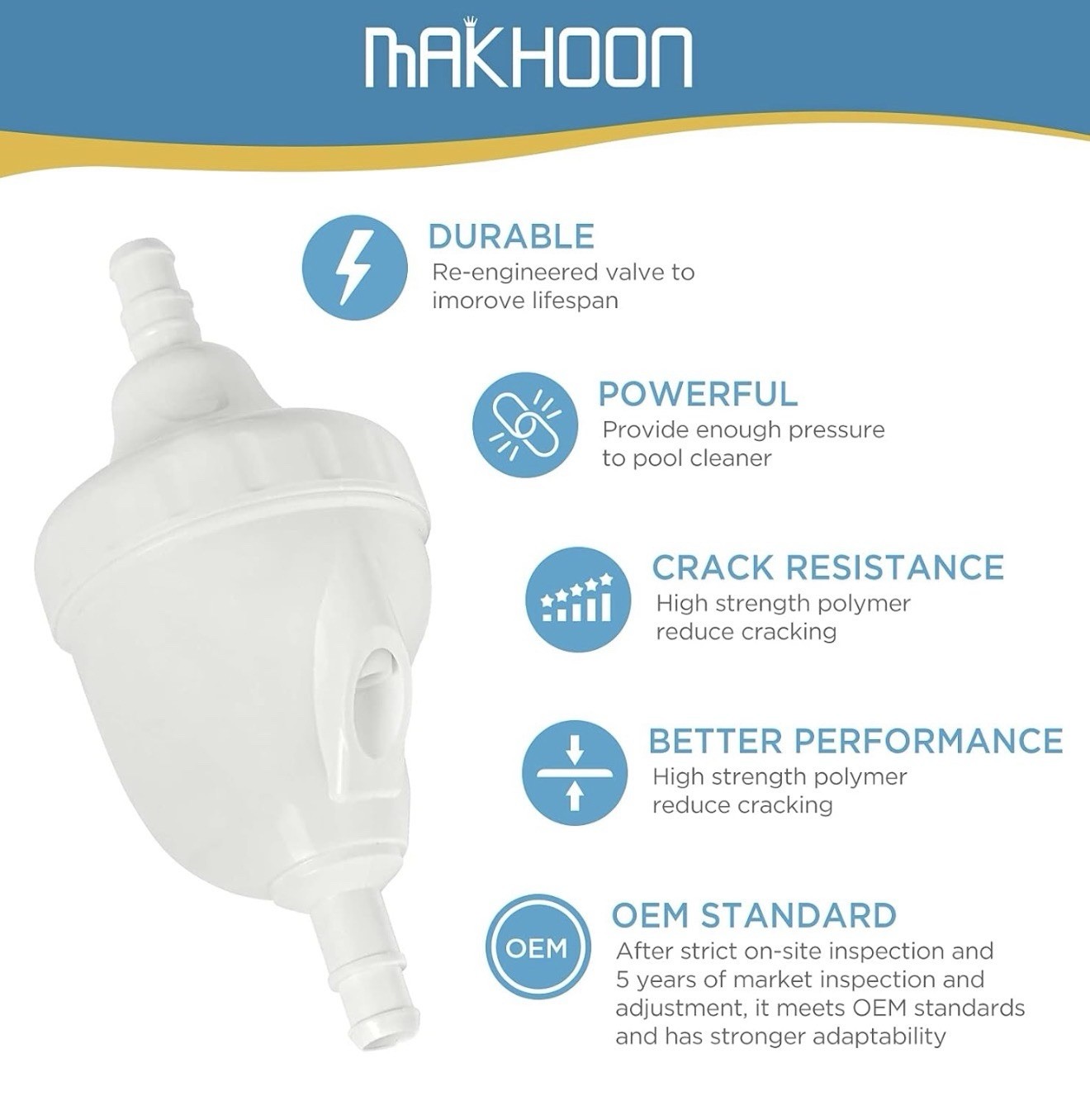MAKHOON Pool Cleaner Feed Hose Replacement for Zodiac Polaris 280 380 G5