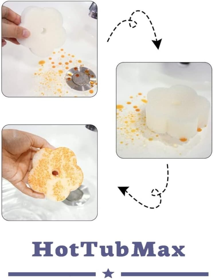 HotTubMax 4 Oil Absorbing Sponge Scum Absorber for Hot Tub – Individually Packed
