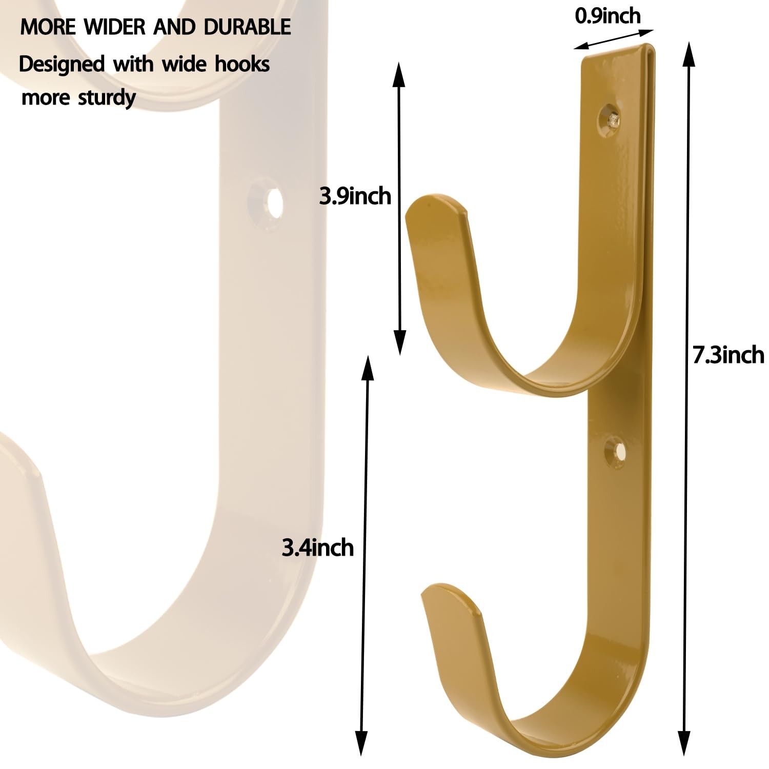 2 PCS Set Wide Pool Pole Hangers Heavy Duty Brown Aluminium Holder Hooks with…