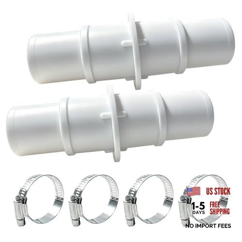 Pool Hose Adapter Connector 1-1/4&Prime; to 1-1/2&Prime; for Cleaning Pool Cleaner – White