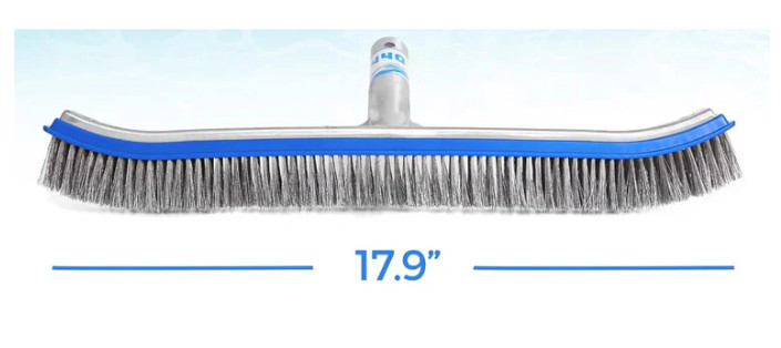 18&Prime; Aluminum Inground Swimming Pool Brush with Stainless Steel Bristles