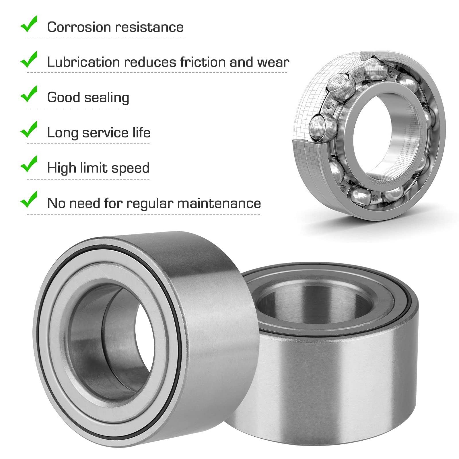 Wheel Bearing Rear Left/Right Assembly for Polaris Ranger Sportsman RZR 400…