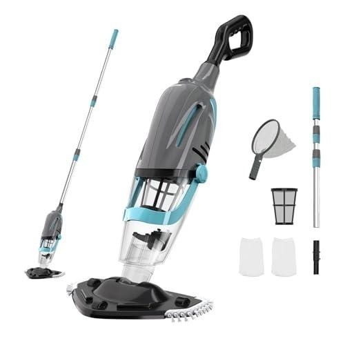 Cordless Handheld Pool Vacuum 80 Min Runtime 18.5 Gpm Pool Cleaner Gray