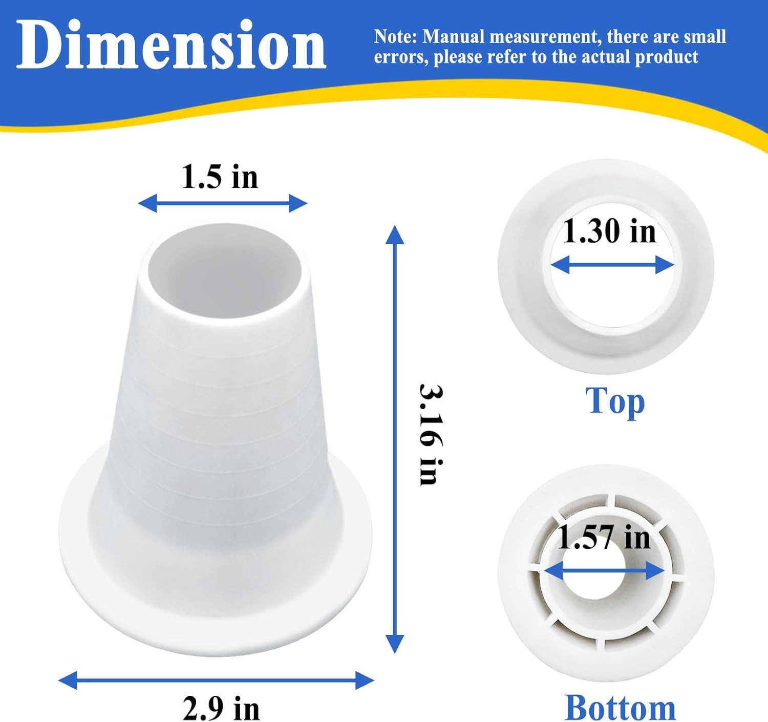 GW9000 GW9015 Cone Reducer, Automatic Pool and Spa Cleaner Replacement Part, Whi