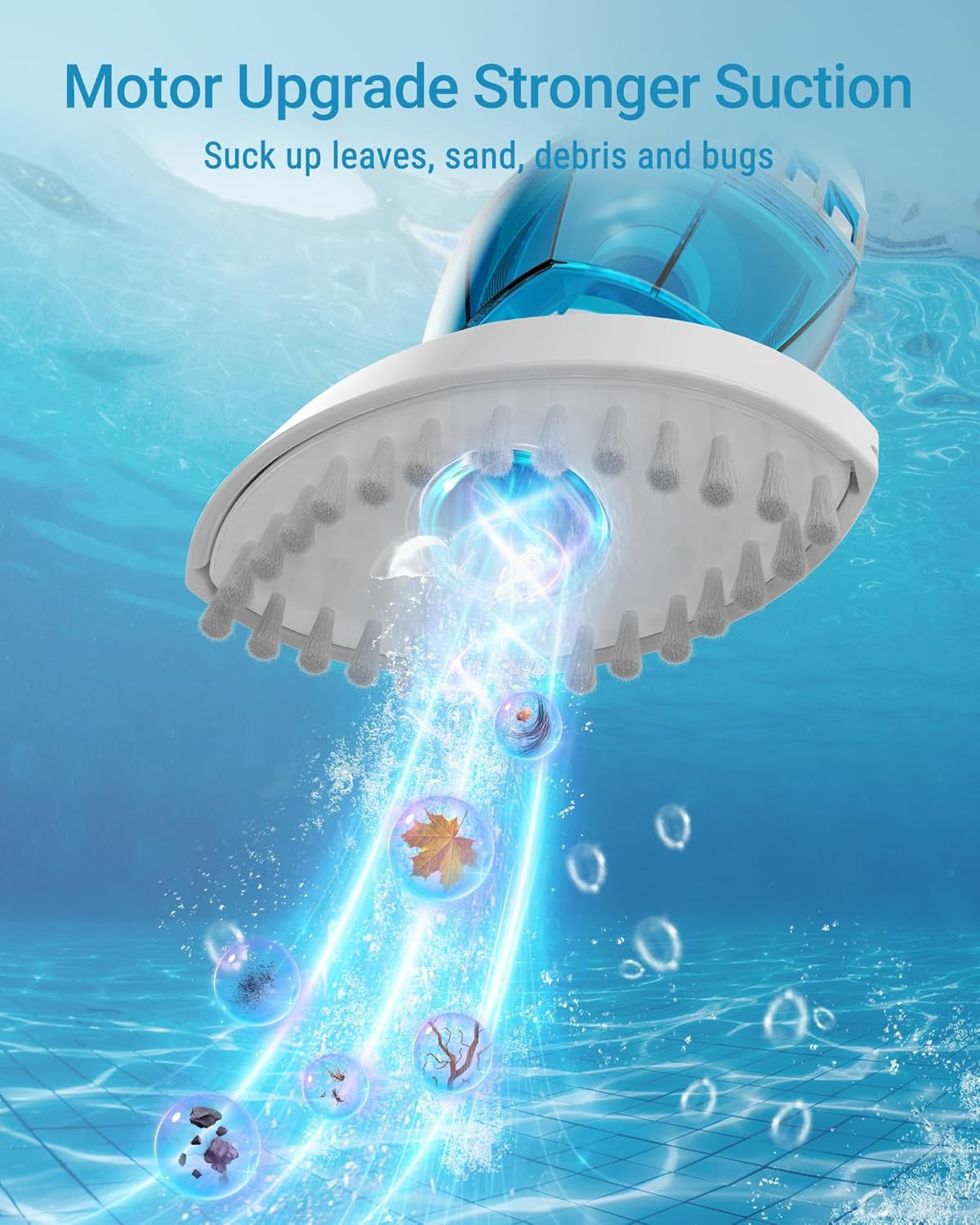 2024 Cordless Pool Vacuum with Dual Heads & Adjustable Telescopic Pole