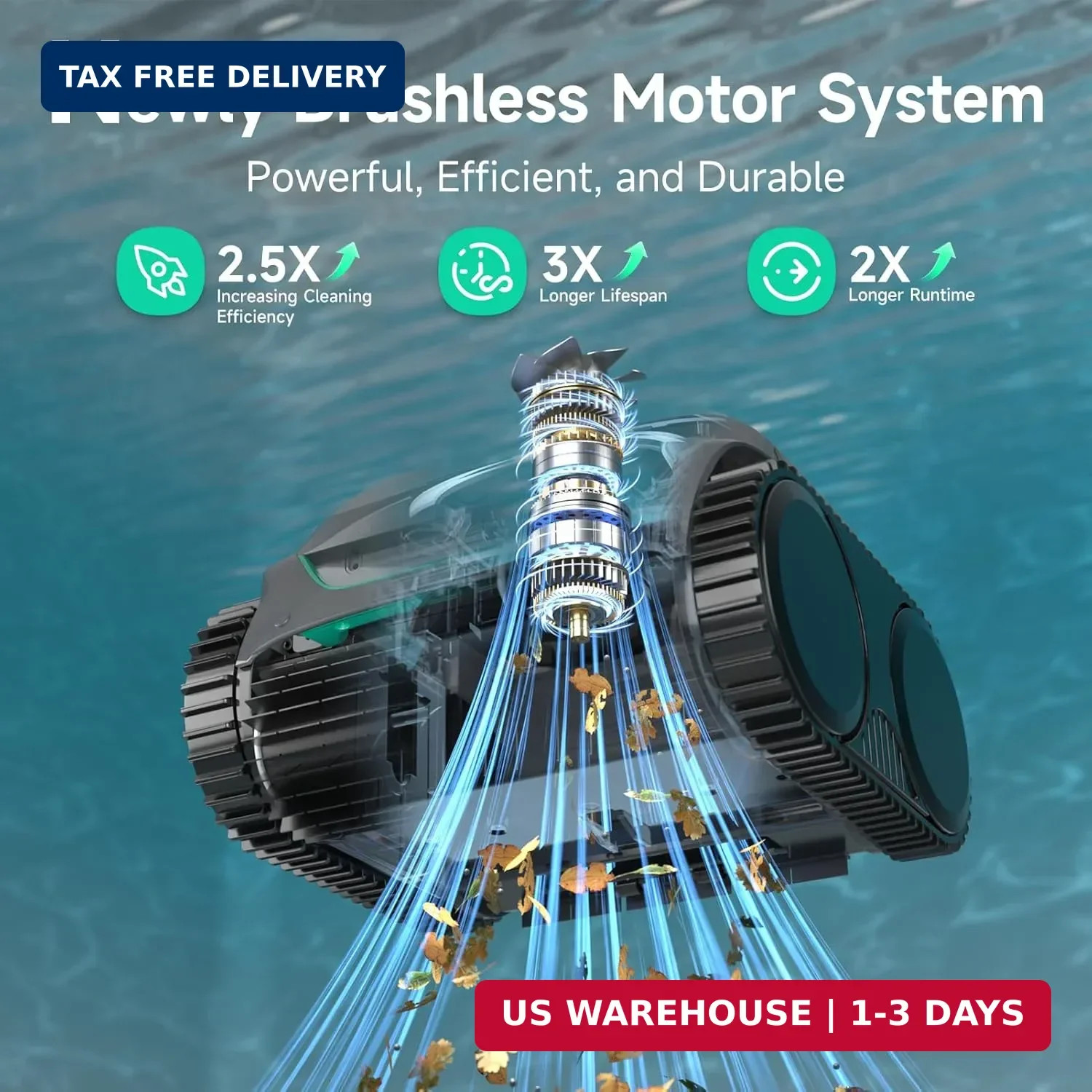 WYBOT C2 Cordless Robotic Pool Cleaner, Dual Filtrations, Floor, Wall &Waterline