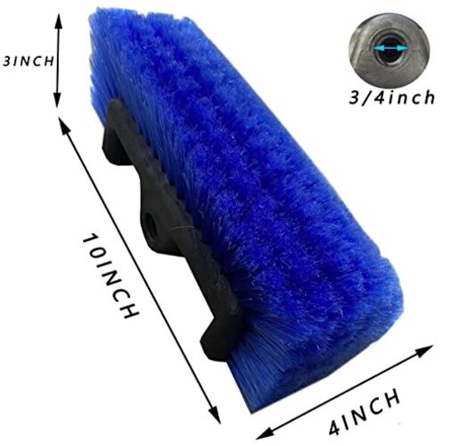 10&Prime; Flow-Thru Car Wash Brush Head – Blue Bristles – No Paint Scratch Cleaning