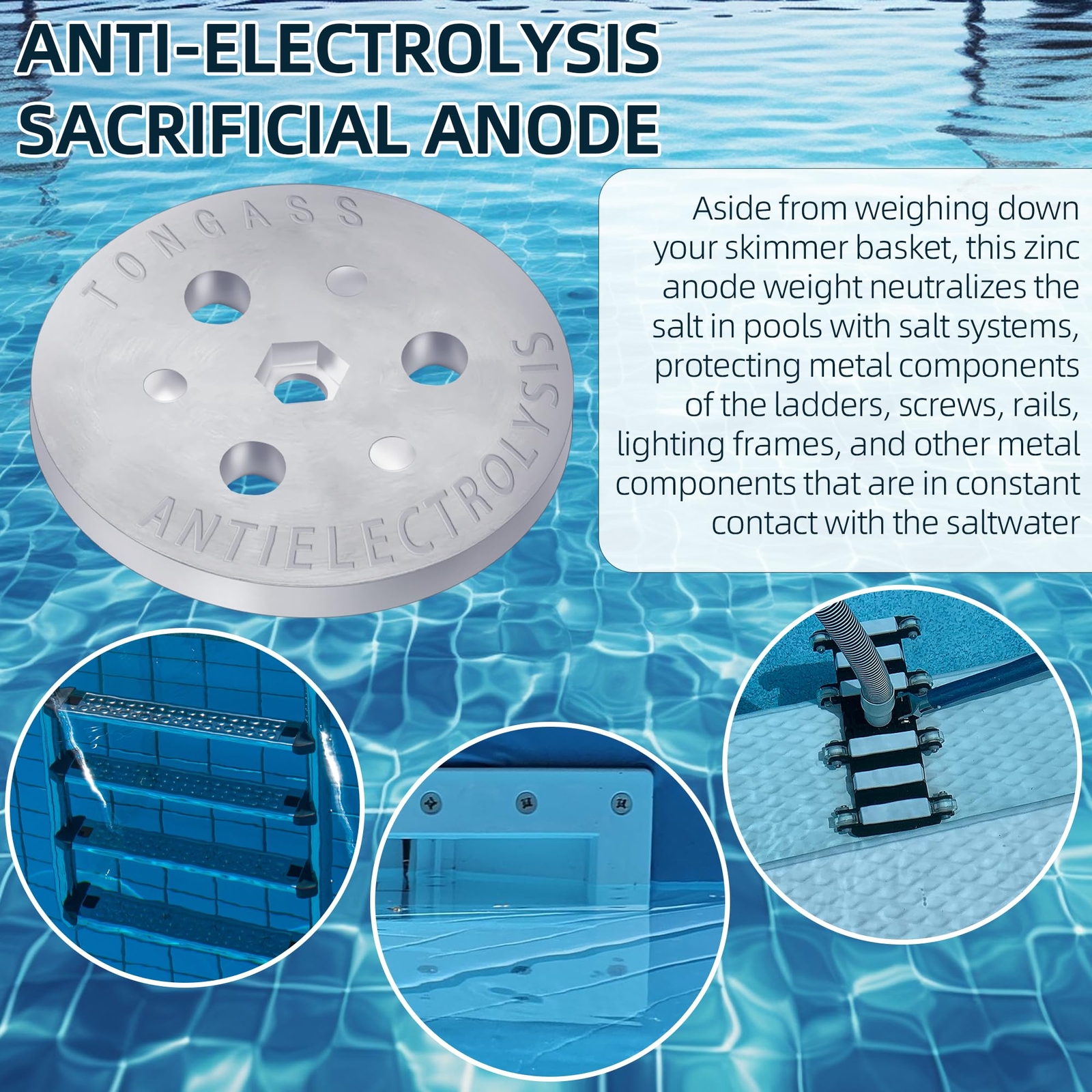 2-Pack Zinc Anode Weight – Anti-Electrolysis Sacrificial Anode – Galvanic Ano…