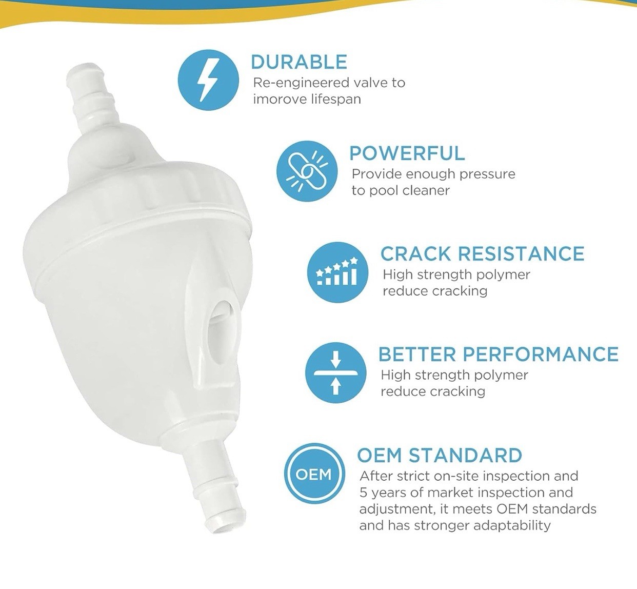 G52 Polaris Pool 380 Cleaner Backup Valve For Pool Cleaner 180,280,380,480,3900